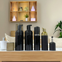Distributeur de mousse à surface mate bouteille à pompe 150ml/200ml/100ml PET mousse moussante liquide nettoyant pour le visage noir