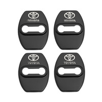 Couvercle de loquet de porte en acier inoxydable noir pour véhicules à usage général Couvercle de protection de loquet de porte Décoration rouge