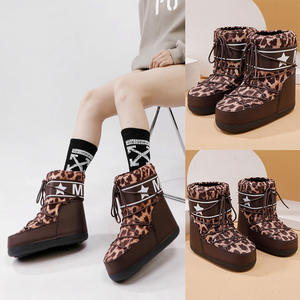 <span class=keywords><strong>Botas</strong></span> de Nieve de Media Caña Antideslizantes e Impermeables con Estampado de Leopardo para <span class=keywords><strong>Mujer</strong></span>, Serie Strolling Space, Novedad Transfronteriza - Product Image 2