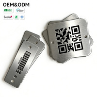 Etiquetas de Inventario de Metal Cepillado Fino con Código QR Grabado Profundo, Impresión Personalizada