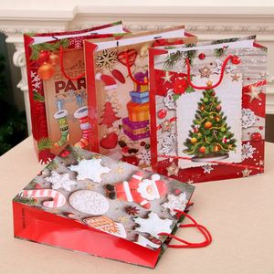 Supplies Gift <b>Bags</b> Snowman Tree Christmas Kraft Paper Tote <b>Bag</b> for <b>Xmas</b> Party Favors - Product Image 3