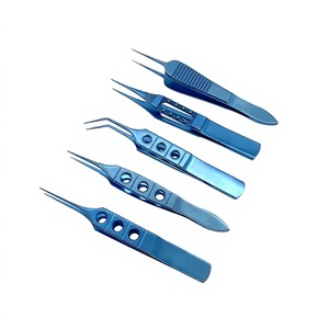 Pinzas Oftálmicas Dentadas de Titanio de 85 mm, Mandíbula Recta, Instrumento Microquirúrgico Manual Reutilizable, Procedimientos Oculares Delicados, Hospital - Product Image 1