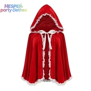 Disfraces de Anime HESPER para Actuaciones, Trajes de Juego de Rol, Capa con Capucha Echo, Adorno de Encaje Rojo, Poliéster - Product Image 2