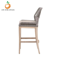 Fauteuil d'extérieur haut de gamme en corde pour hôtel, jardin, terrasse, villa, cour – Mobilier en teck