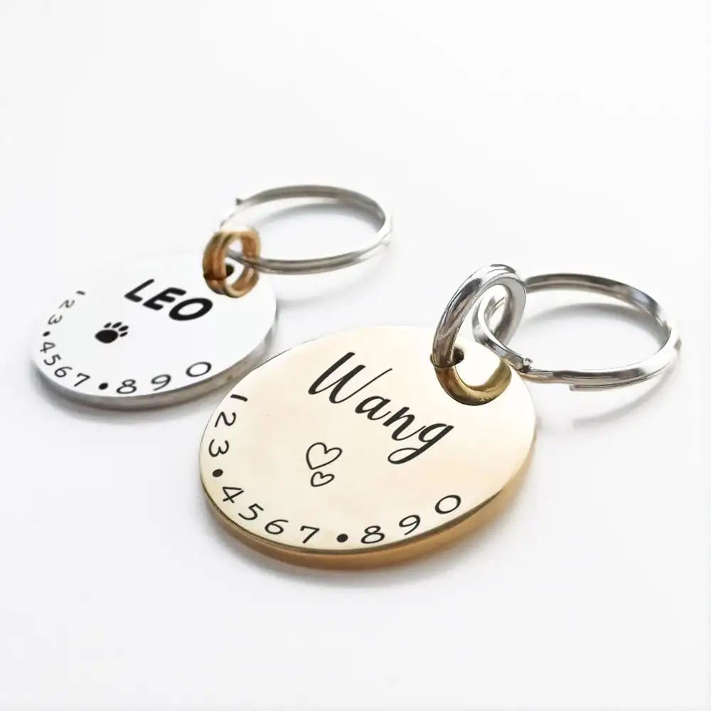 Personalizzato Pet Cat Dog ID Tag collare Designer Dog OEM collana con incisione personalizzata catena forniture di fascino per Dog Tag Name Products