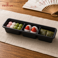 Boîte à lunch bento japonaise à trois compartiments, jetable, en PP de qualité alimentaire, 500 ml, avec couvercle, conteneur alimentaire portable, sections séparées