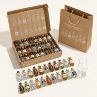 Boîte cadeau en carton kraft ondulé personnalisée pour dégustation de spiritueux, emballage papier pour kit d'échantillons de 24 mini-bouteilles, vente en gros