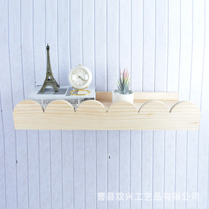 Wooden Wall Mounted <b>Shelf</b> Irregular Shape Single Layer Storage <b>Rack</b> For Living Room Display - Product Image 3