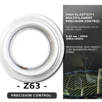 Cordage de badminton multifilament haute densité à contrôle de précision Z63 fabriqué au Japon 0,63 mm Premium Bobine de 200 m