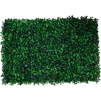 Panneaux en plastique artificiels verts du mur pp pour des murs installation simple comportant la haie laisse des fleurs buis artificiel