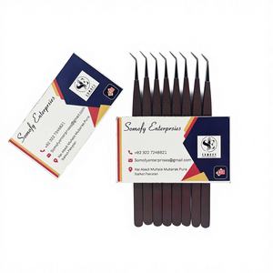 Pinzas de Extensión de Pestañas de Precisión Hechas a Mano con Aislamiento de 45 Grados, Duraderas, de Acero Inoxidable Japonés, Somofy Enterprises - Product Image 1