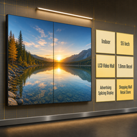 Video Wall LCD Indoor 55 Inch dengan Bezel 1.8mm, Kecerahan 700cd/m, Anti-Glare, Layar Sambung untuk Periklanan di Pusat Perbelanjaan dan Ritel