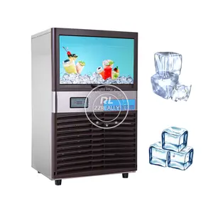 2024 Automatic Commercial Ice Maker High Efficiency Commercial Ice Cube Makers Making Machine 80Kg 24Hrs Portable Ice Maker