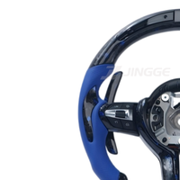 Volant en fibre de carbone forgé LED pour BMW F30 F10 F80 M3 M4, volant personnalisé en cuir M Performance avec affichage de course