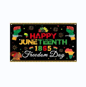 3x5 ft Juneteenth zemin afiş, mutlu Juneteenth süslemeleri, haziran 19th 1865 bağımsızlık günü ön kapı sundurma arka plan