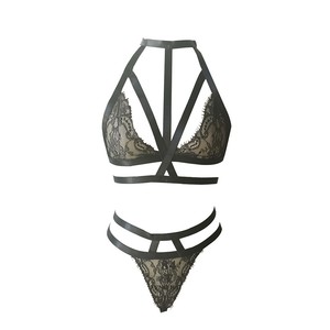 Nightclub Party Club Wear abito sexy lingerie pizzo maturo nero lingerie sexy che mostra vagina - Product Image 5