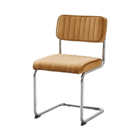 Chaise de salle à manger moderne en velours écologique, pieds en métal, design sans accoudoirs, pour la maison, le bar, le bureau, l'appartement, la cave à vin, la salle de bain