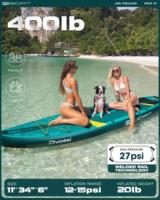 Prix de gros OEM 11'*34'*6' Planche de paddle gonflable Stand Up Paddleboard SUP Planche de surf pour les eaux océaniques Planche gonflable