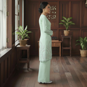 ชุดบาจู คูรุง บอรอง เคดาห์ ผ้าโพลีเอสเตอร์ใยสังเคราะห์ รักษ์โลก รีดง่าย ผ้าเครป พร้อมส่ง - Product Image 3