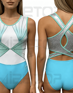 <span class=keywords><strong>Justaucorps</strong></span> de gymnastique sans manches pour femmes, en nylon et élasthanne confortables, pour l'entraînement et la performance - Product Image 4