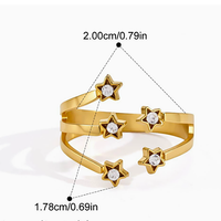 Bague ouverte tendance pour femme en acier inoxydable plaqué or 18 carats à double couche, idéale pour mariage, fiançailles, fête ou cadeau