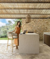 Chaise de jardin d'extérieur en teck avec corde à tisser chaise de salle à manger d'extérieur chaise de salle à manger modulaire chaise de bar et ensemble de table
