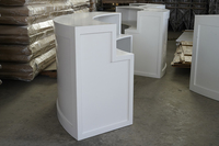 Comptoir de bar circulaire modulaire Sunzo en contreplaqué robuste, blanc, pour événements extérieurs, mariages et restauration commerciale