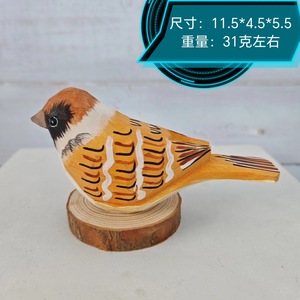 Statues et Figurines d'oiseaux en bois sculpté à la main animaux ornement pour maison étagère cheminée déco pour l'obtention du diplôme - Product Image 2
