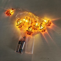 Batteriebetriebene Wasserdichte Halloween-Kürbis-Hexenhut LED-Lichterkette Jack-O'-Lantern Feenlichter Feiertagsdekoration für Zuhause