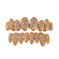 Oem hip-hop 925 prata zircão pulseiras completa diamante ouro decorativo pulseiras grillz