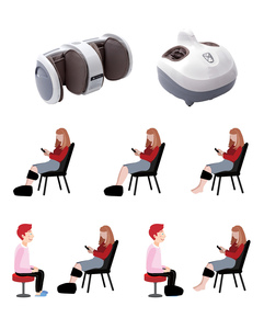 Masseur de réflexologie plantaire double de haute qualité avec coussin d'air, acupression, pour jambes et mollets, masseur de pieds premium avec contrôle de la minuterie, ABS+Tissu, CE - Product Image 2