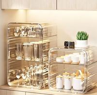 Boîte de rangement transparente anti-poussière pour tasses, verres à vin, thé et vaisselle de cuisine