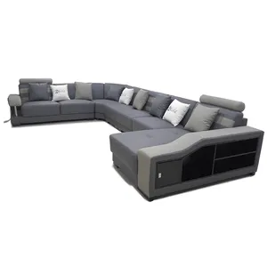 德国现代组合客厅沙发家具muebles de sala真皮沙发套装
