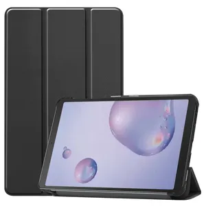 Casing Penutup Pintar Dudukan Tiga Lipat Ultra Tipis, Casing untuk SM-P200/P205 dengan Pena S Tablet untuk Samsung Galaxy Tab A 8
