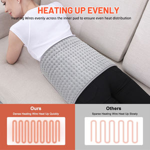 Coussin chauffant électrique en <span class=keywords><strong>flanelle</strong></span> de taille avec contrôle de la température soulagement du <span class=keywords><strong>dos</strong></span> matelassé <span class=keywords><strong>ceinture</strong></span> enveloppante de taille lavable réchauffeur chauffant - Product Image 4