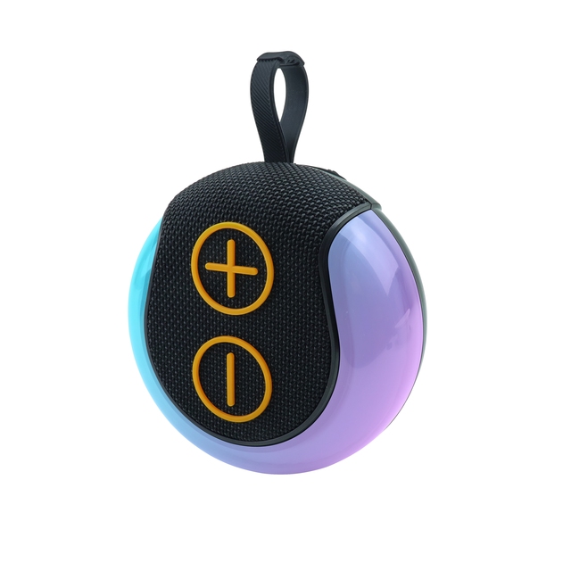 Bt Wireless Gaming Sound Equipment Speaker 5W Party Mini Round Shape Portable Bluetooth Speakers With Handle TF FM USB RGB Light