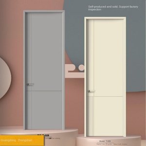 ประตูไม้เมลามีนสำหรับห้องนอนกันน้ำดีไซน์ประตูความหนาแน่นในร่มแบบทันสมัย - Product Image 2