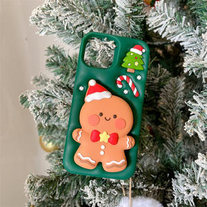 Custodia per Telefono con Supporto in Silicone a Forma di Omino di Pan di Zenzero Natalizio per <span class=keywords><strong>iPhone</strong></span> <span class=keywords><strong>Apple</strong></span> <span class=keywords><strong>14</strong></span> 13 17 16 15 Pro Max, Antiurto - Product Image 5