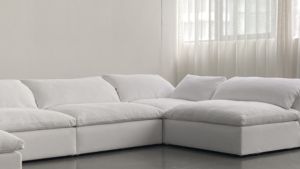 أريكة عصرية لغرفة المعيشة بتصميم من القماش ، أريكة وحدات حديثة بيضاء اللون ، أريكة على شكل حرف u ، أثاث غرفة المعيشة ، أريكة سحابة RH - Product Image 4