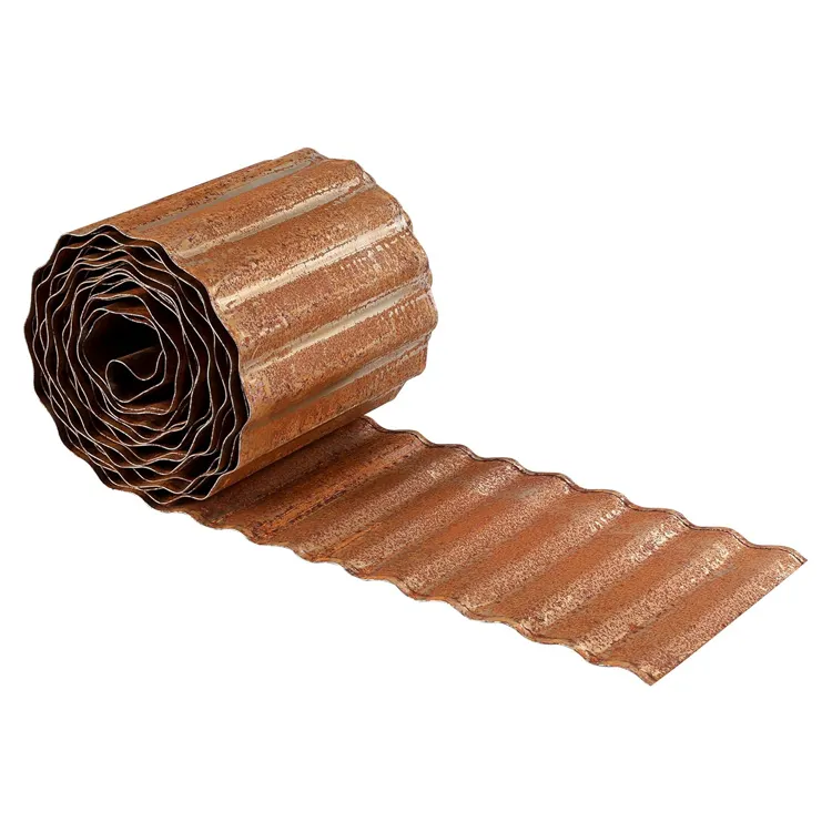 Rusted Corrugated Garden Edging 6 Inch x 20 ft Metal Landscape Edging Border Garden Fence Border for Lawn Flower Bed