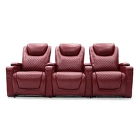 Canapé inclinable électrique de luxe Geeksofa 6 places pour home cinéma, configuration 3+2+1 avec table d'appoint et éclairage d'ambiance LED pour cinéma