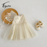 Robe de fête pour bébé fille en coton, vêtements pour nouveau-né Enge 2025, été, dentelle ancienne, anniversaire, jupe mignonne, vente en gros