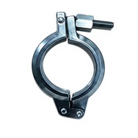 Vallok Collier de serrage sanitaire à basse pression robuste à double goupille, en acier moulé 316 304 2205 CF8 CF8M, type DIN32676, avec écrou à oreilles et collier à charnière Kf, 150