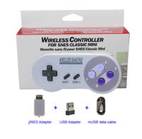 Manette de jeu sans fil 2,4 G avec 2 récepteurs, bouton violet, compatible avec SNES Mini/PC/Windows/NS/Switch/Téléphone
