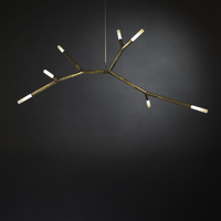 Lustre LED Sculptural de Luxe Industriel Moderne Style Américain, Suspension Créative en Laiton pour Escalier, Villa, Décoration Intérieure
