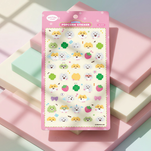 [HIHI Club] 3D PVC UV Printed Standing Popcorn Stickers Hamsters Korean Cute Animal Character Decorative Sheet Diary Planner UV - Product Image 1
