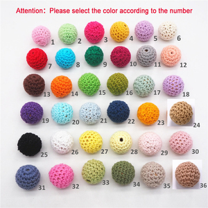 Offre Spéciale 20mm tricot rond <span class=keywords><strong>coton</strong></span> Crochet perles en bois pour la fabrication de bijoux de bricolage - Product Image 6