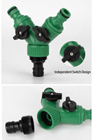 Connecteur en Y pour tuyau d'arrosage à 2 voies avec interrupteur indépendant, adaptateur à connexion rapide pour l'arrosage et l'irrigation