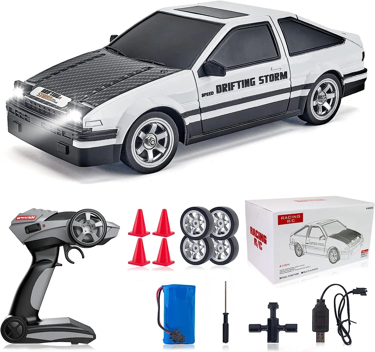 AE86 1:16 आर सी कारों शौक रिमोट कंट्रोल खिलौने 4x4 आर सी रेस कार मॉडल खिलौना वाहन carros एक नियंत्रण एलईडी प्रकाश के साथ remoto