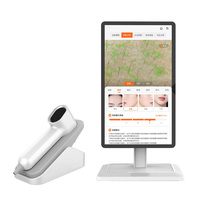 Detector de Salud de la Piel y el Cuero Cabelludo de Doble Dimensión, Prueba de Humedad Integrada, Archivo Automático, Soporte Giratorio para el Hogar y Salón de Belleza